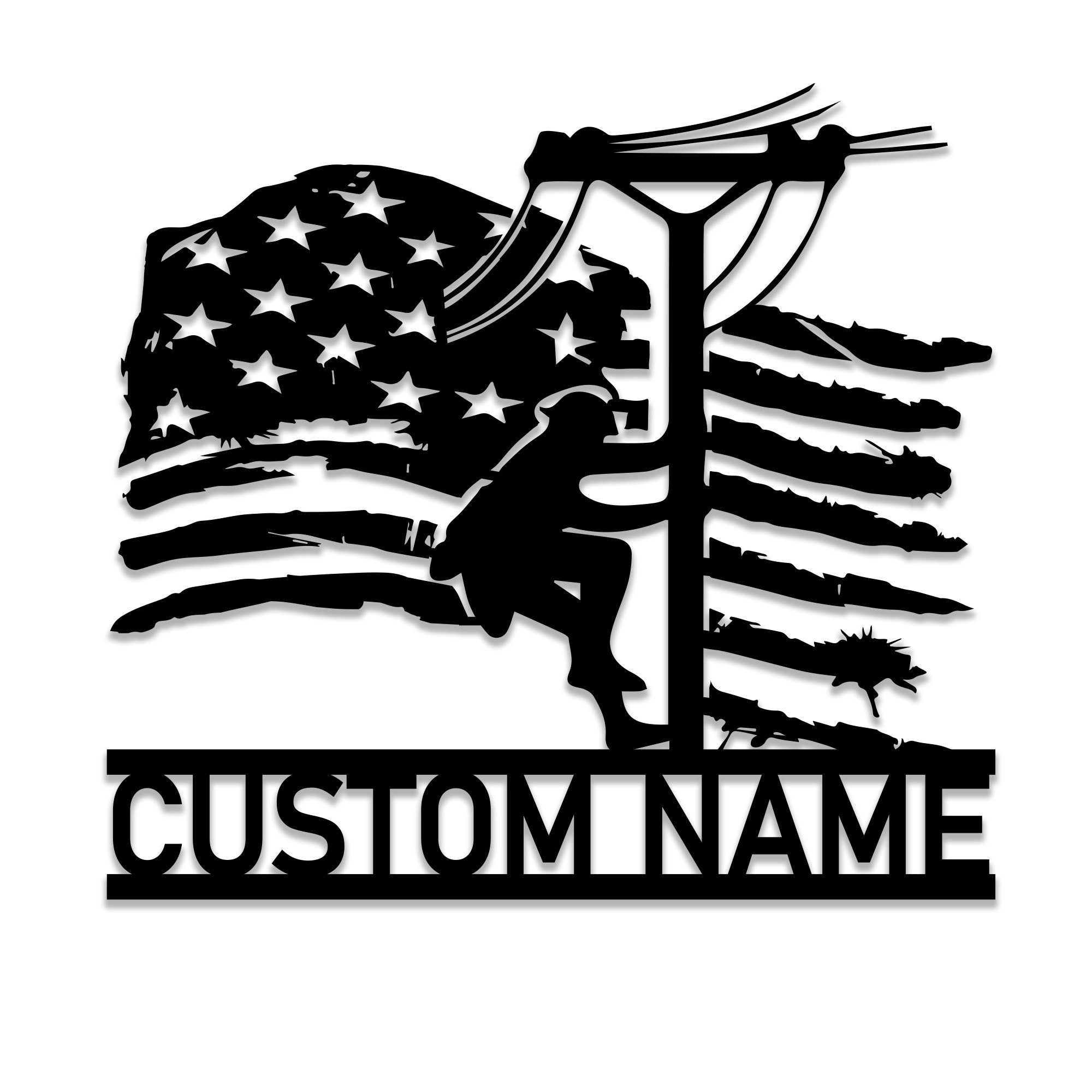 Lineman Flag Electrician Decor 4