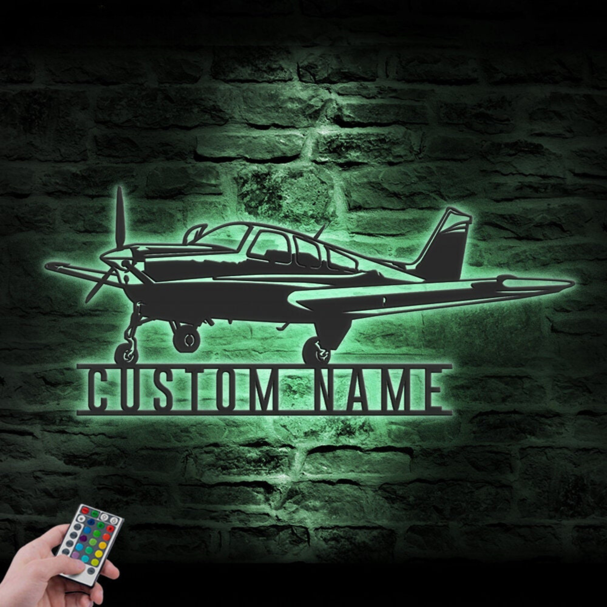 Custom Airplane Metal Wall Art LED 3