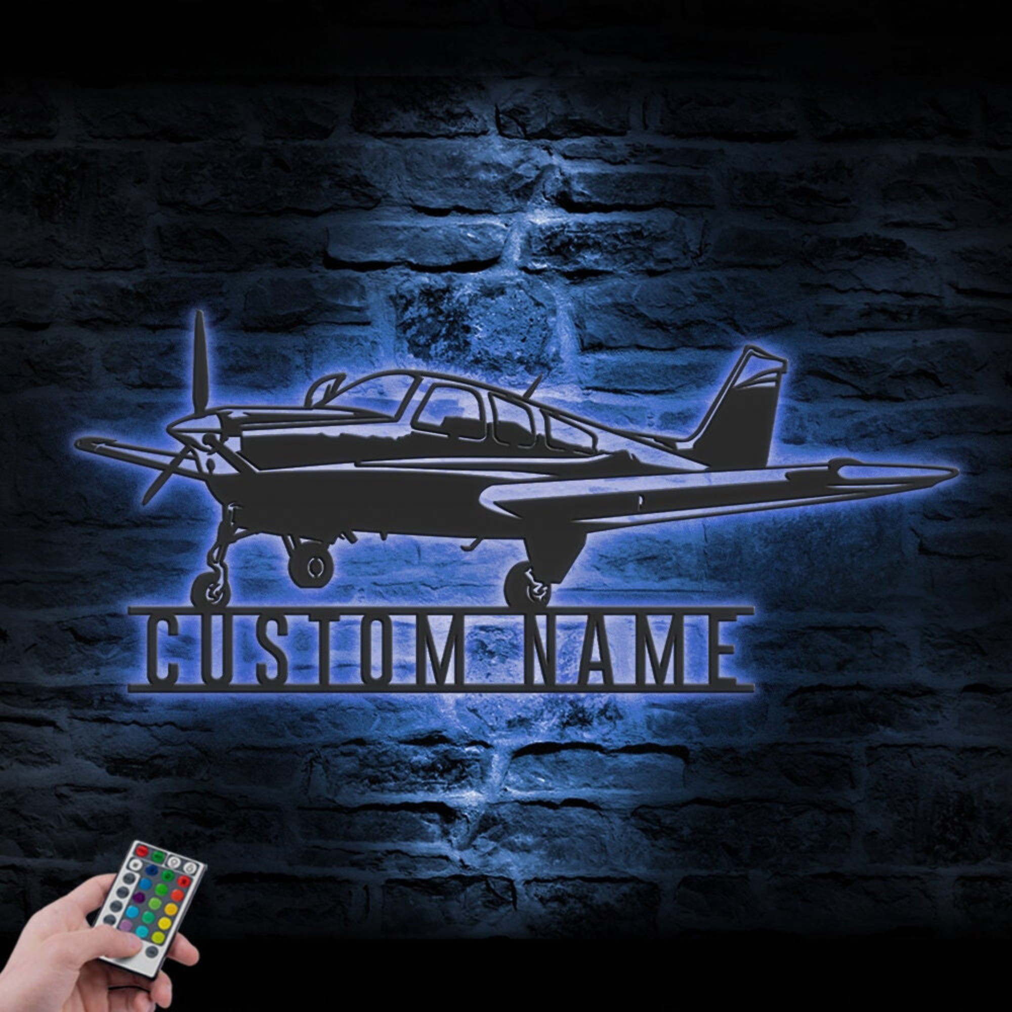 Custom Airplane Metal Wall Art LED 4