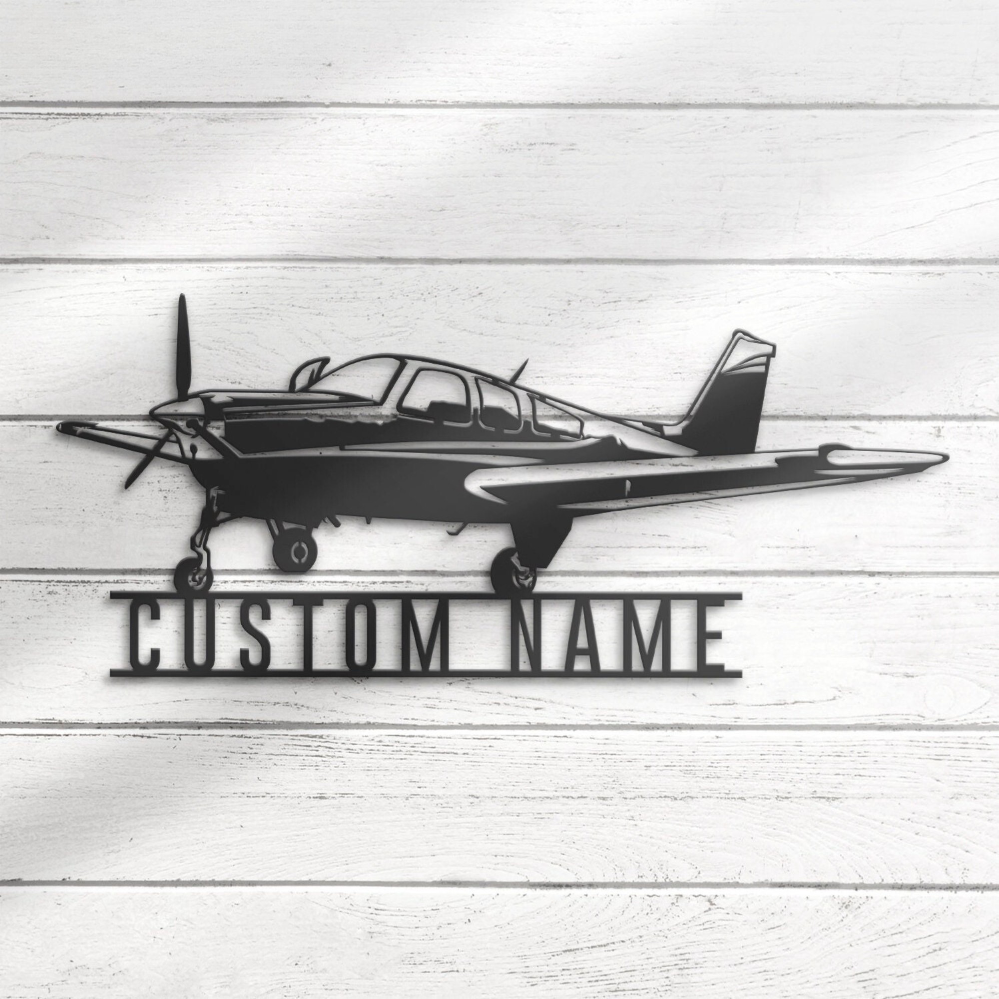 Custom Airplane Metal Wall Art LED 5