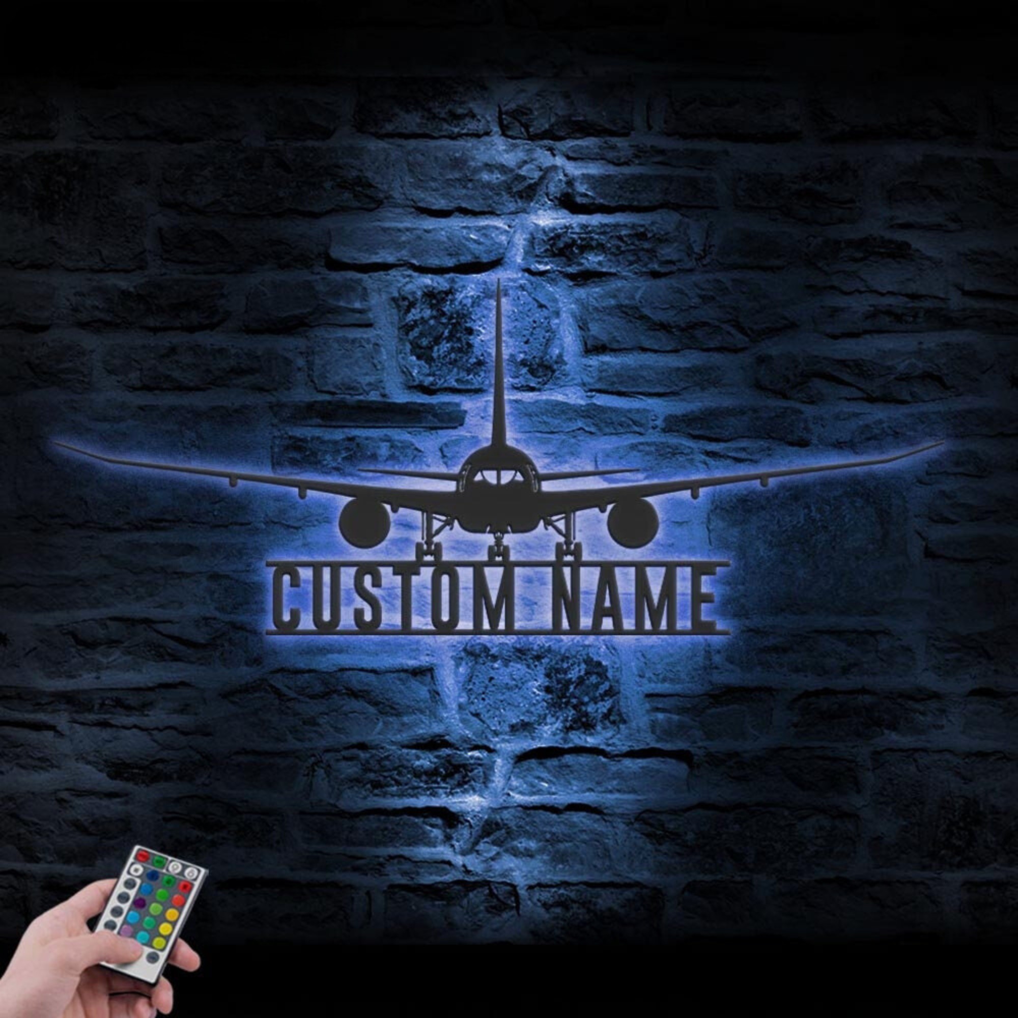 Custom Airplane Metal Wall Art LED Light 4