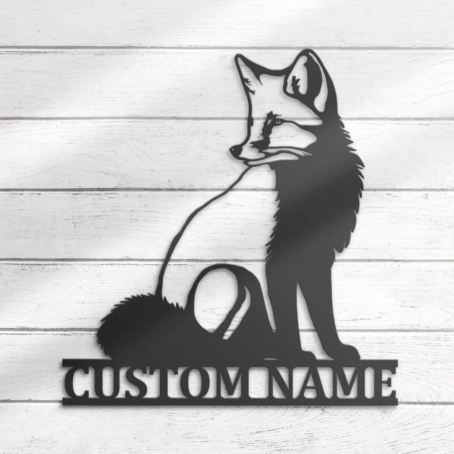 Custom Fox Metal Wall Art LED Light 5