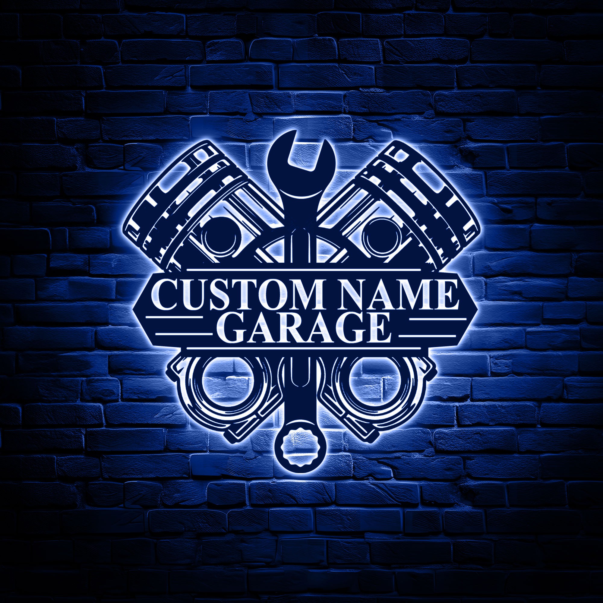 Custom Garage Metal Wall Art LED 1