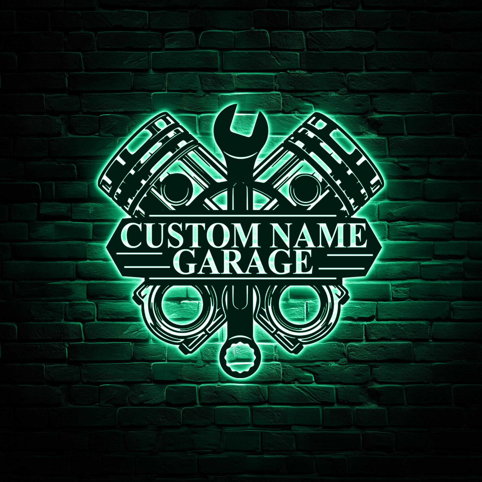 Custom Garage Metal Wall Art LED 3