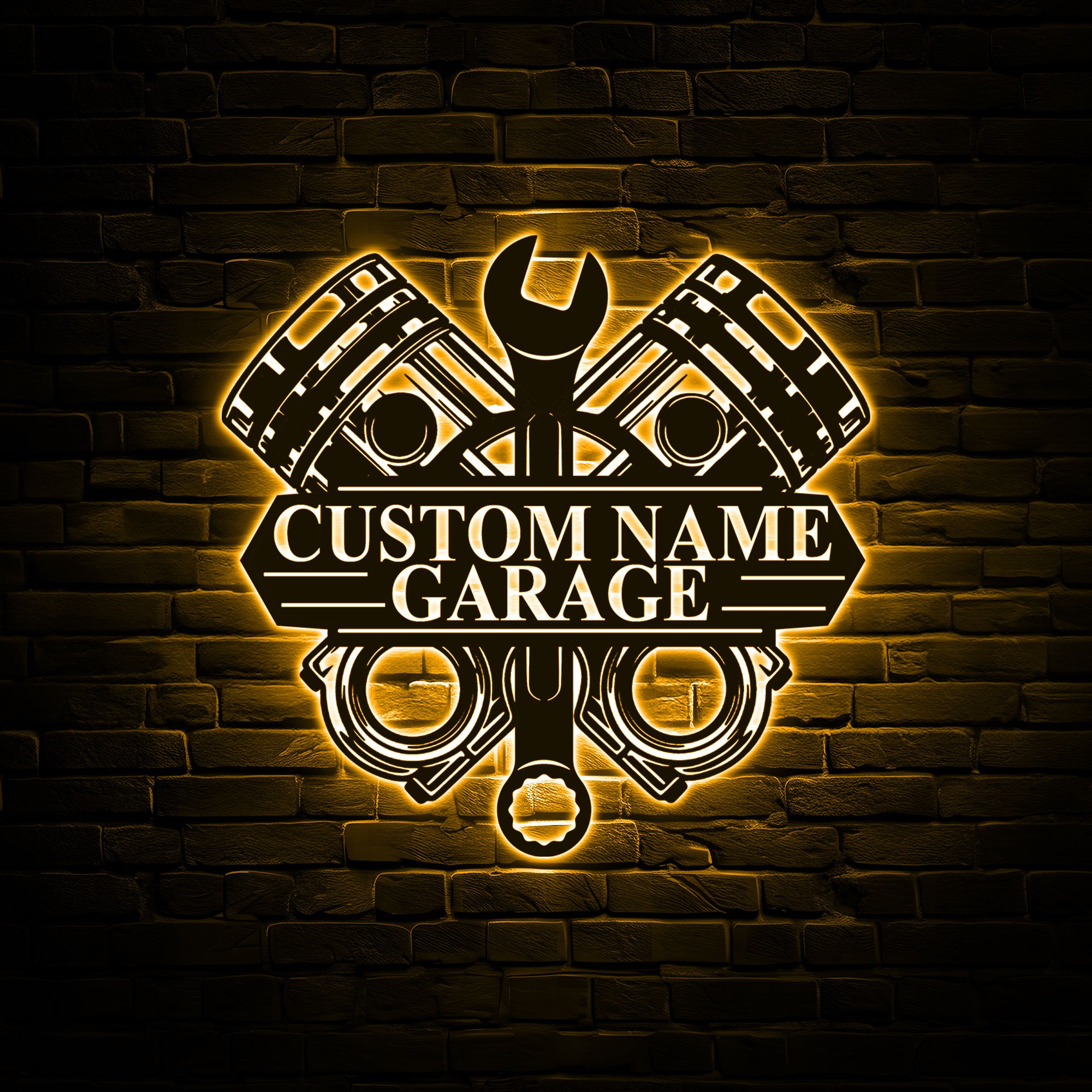 Custom Garage Metal Wall Art LED