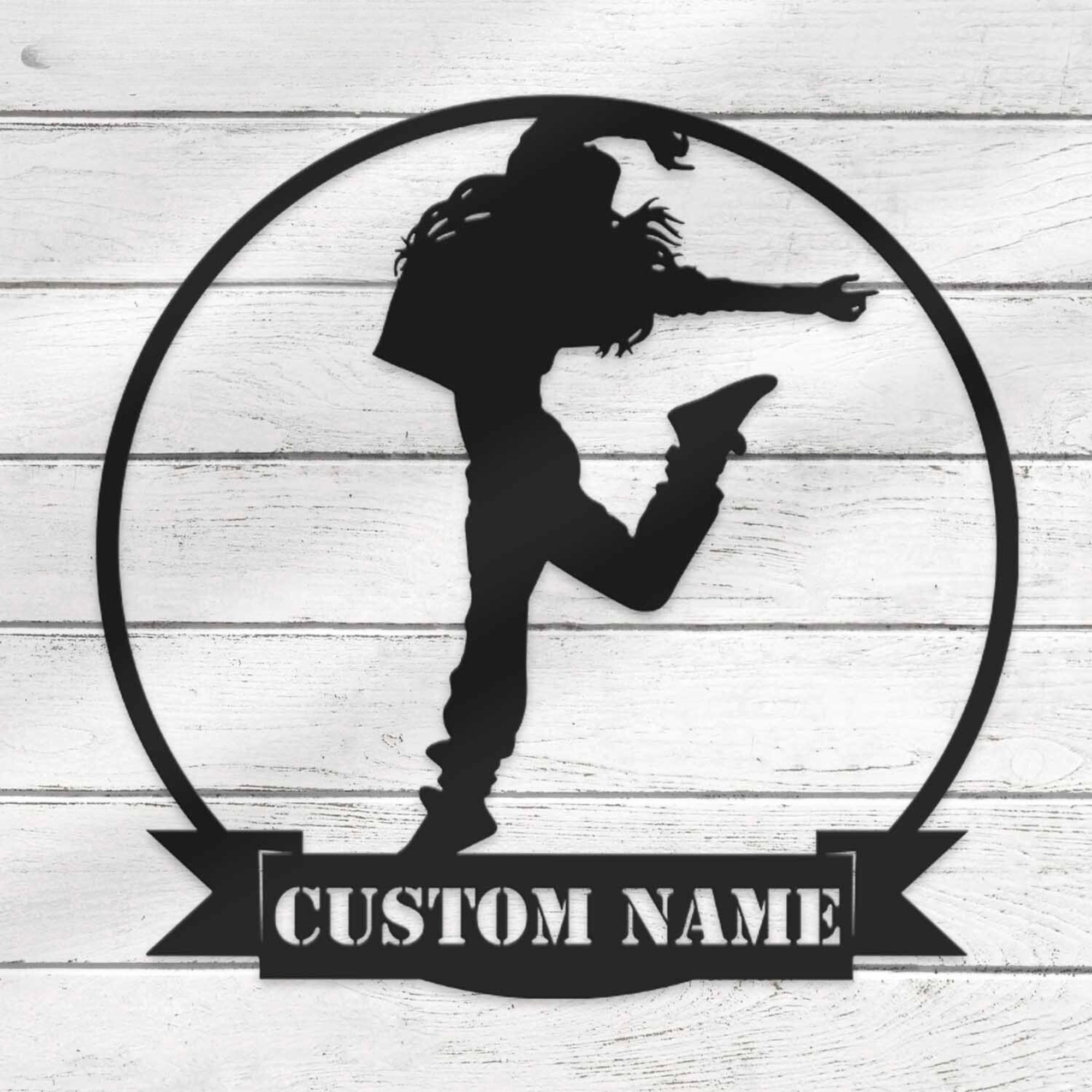 Custom Girl Hip Hop Dancer Metal Wall Art LED 5