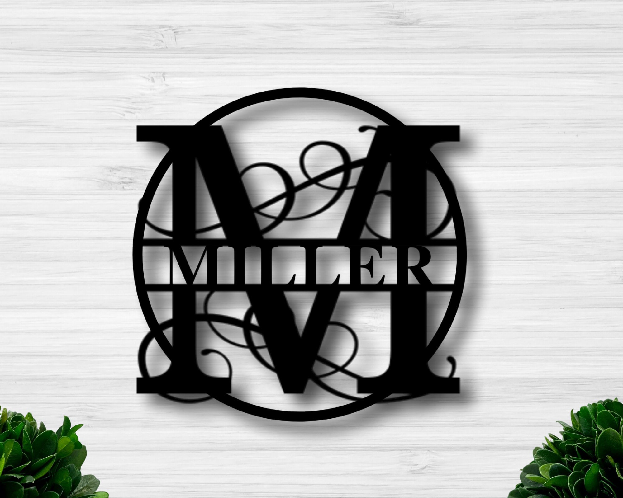 Custom Monogram Metal Sign 1