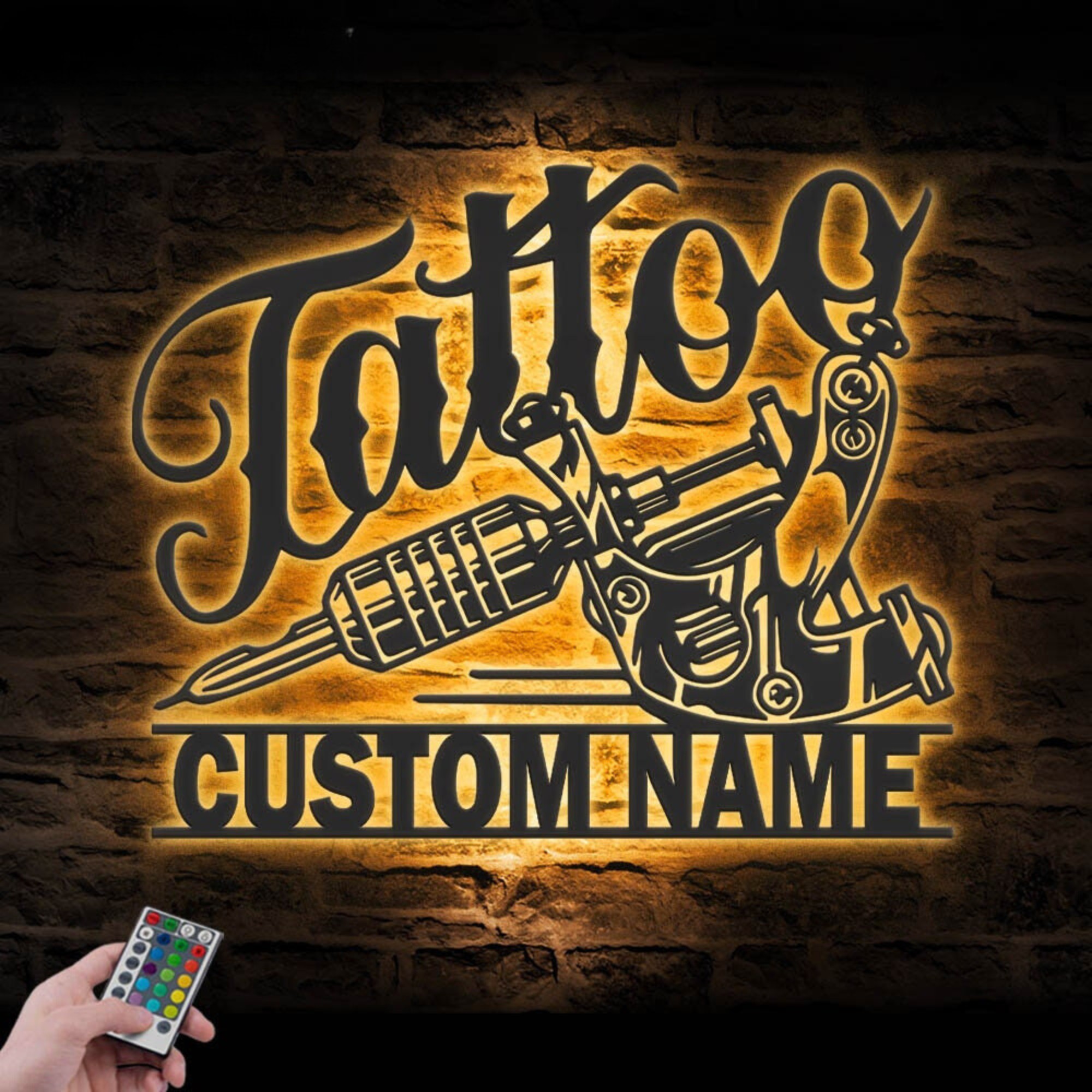 Custom Tattoo Artist Metal Wall Art LED 1