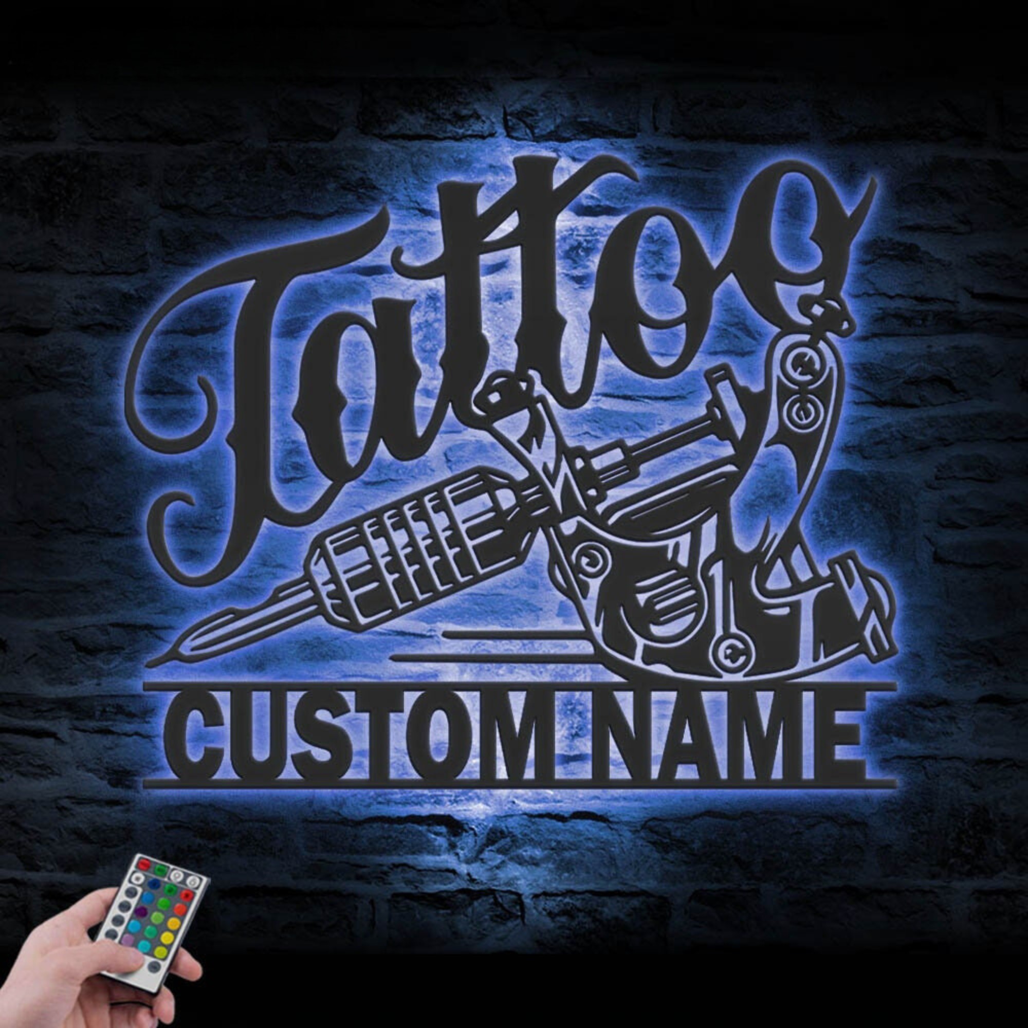 Custom Tattoo Artist Metal Wall Art LED 2