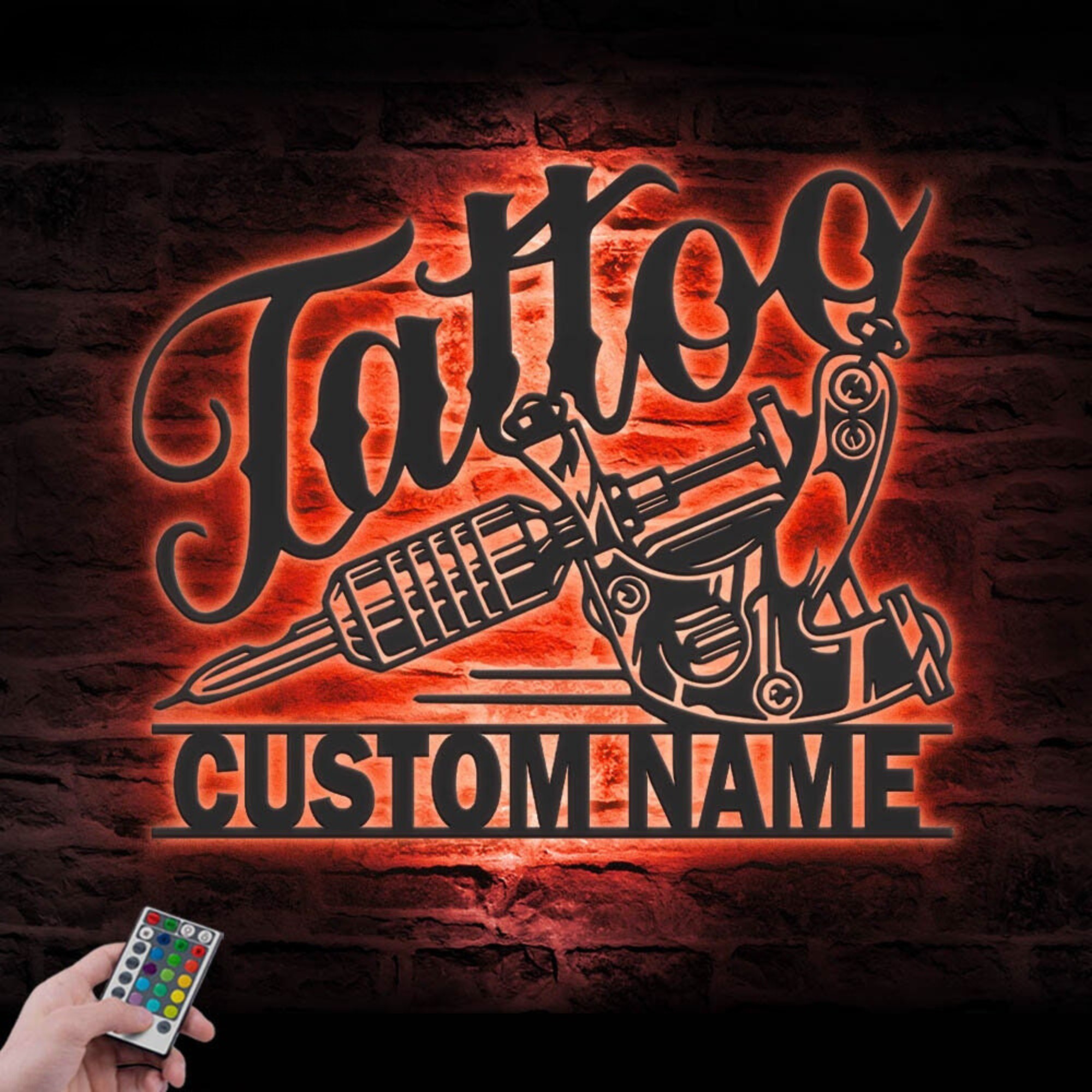 Custom Tattoo Artist Metal Wall Art LED 4