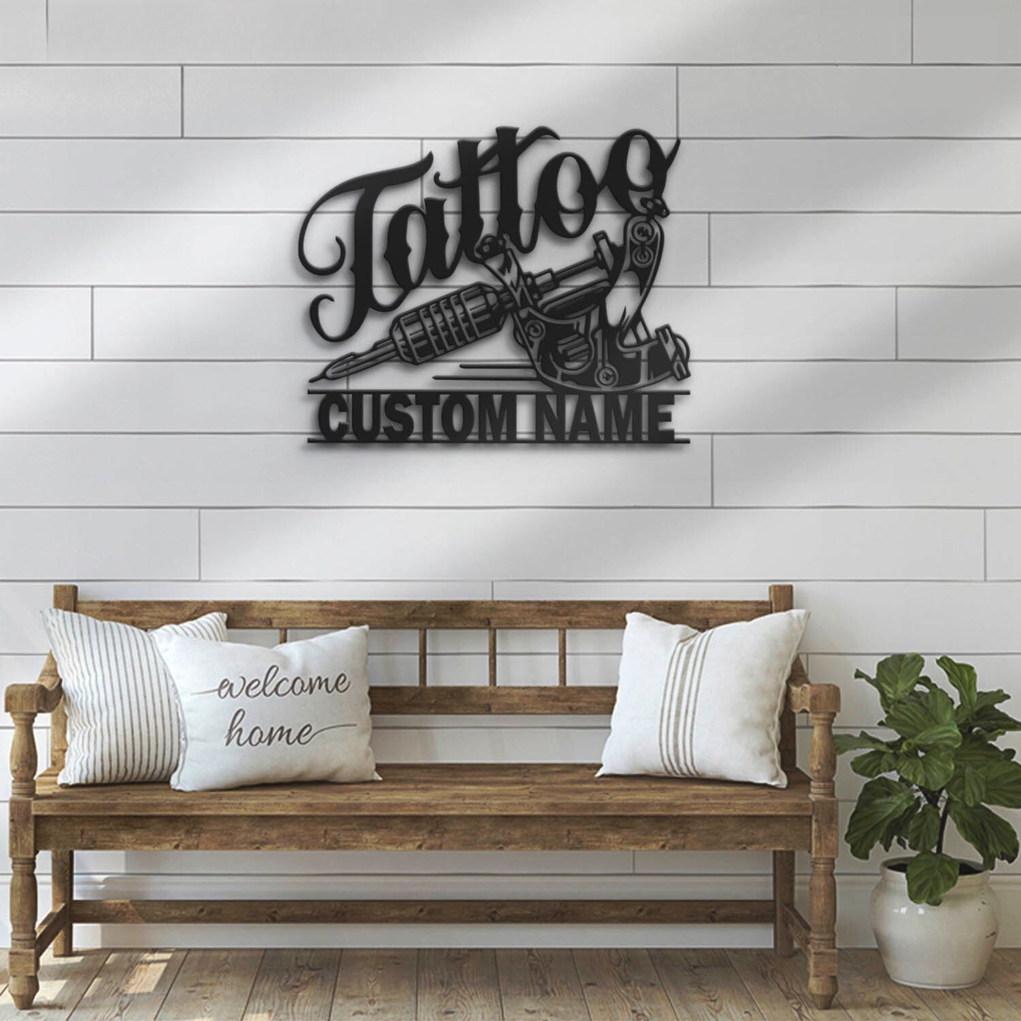 Custom Tattoo Artist Metal Wall Art LED 5