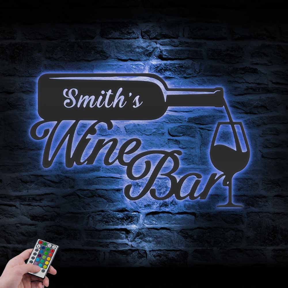 Custom Wine Bar Pub Metal Wall Art LED 2