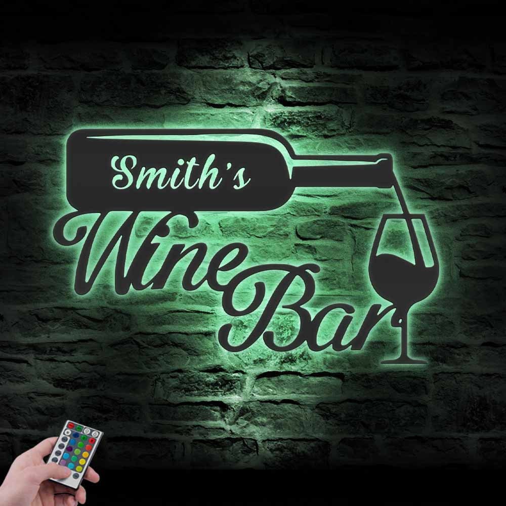 Custom Wine Bar Pub Metal Wall Art LED 4