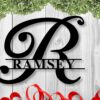 Personalized Last Name Metal Sign Wall Art Split Monogram 2