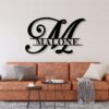 Personalized Last Name Metal Sign Wall Art Split Monogram 4