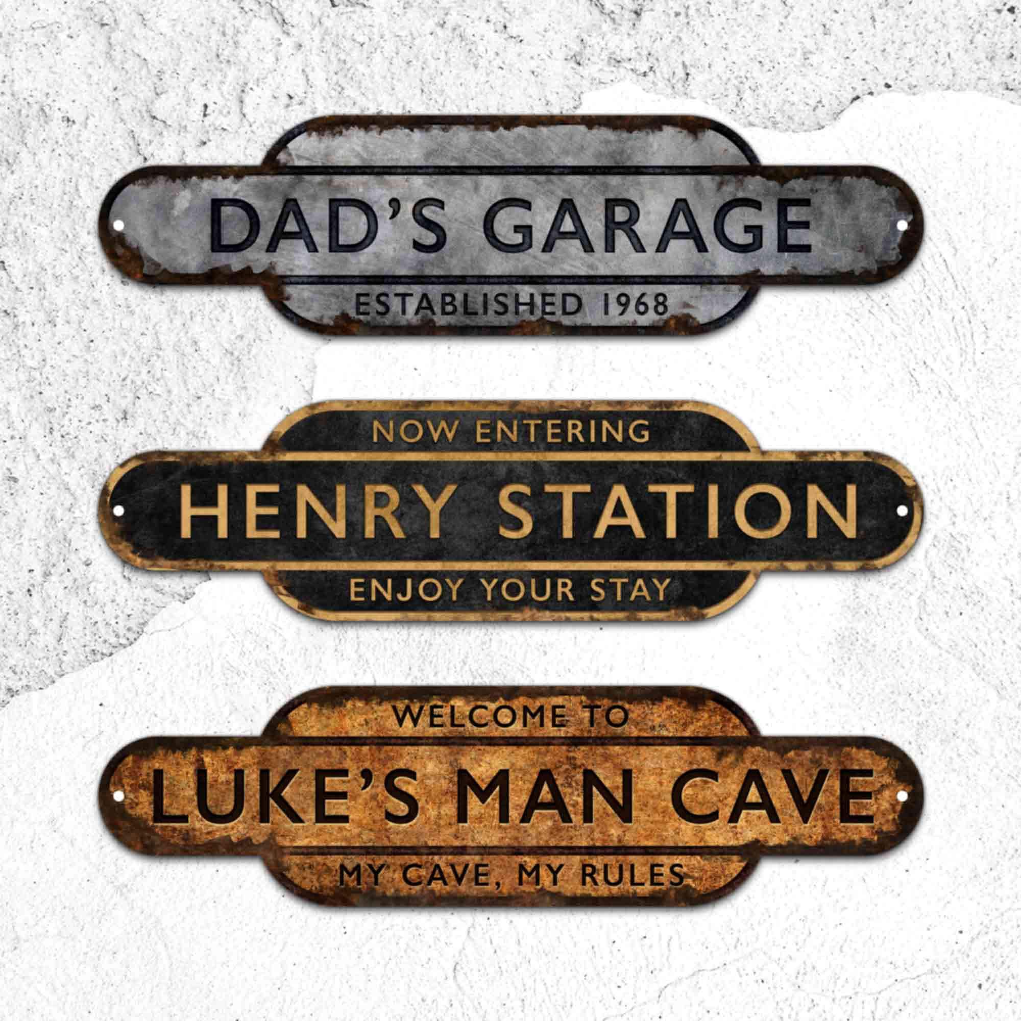 Personalized Metal Garage Rusty Signs 2