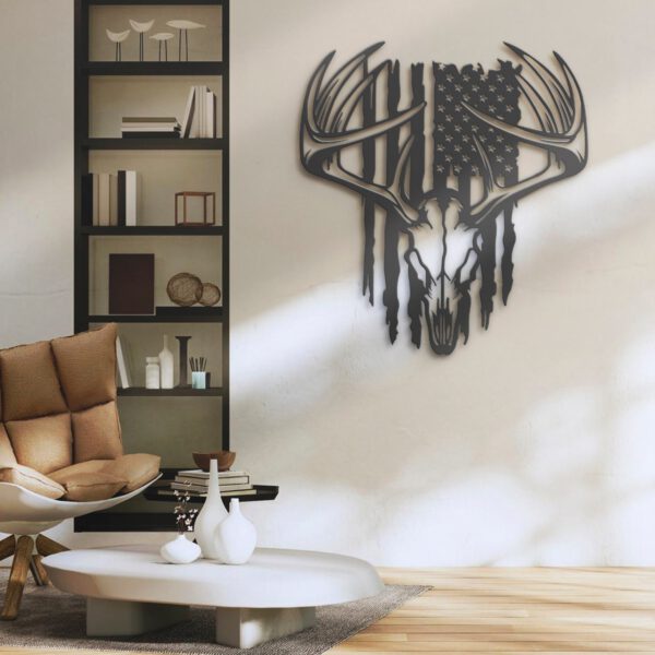 American-Deer-Hunting-Metal-Wall-Art-LED-Light