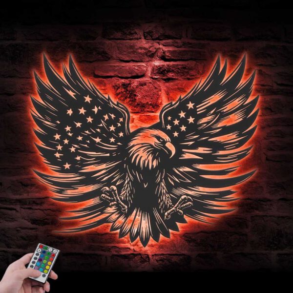 American-Eagle-US-Flag-Metal-Wall-Art-LED-Light-4-1