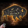 Bison-Wildflower-Farmhouse-Metal-Wall-Art-LED-Light-3