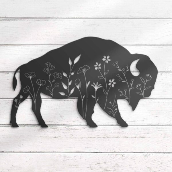 Bison-Wildflower-Farmhouse-Metal-Wall-Art-LED-Light-5