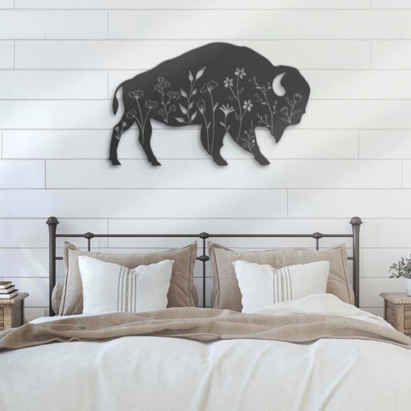 Bison-Wildflower-Farmhouse-Metal-Wall-Art-LED-Light-6