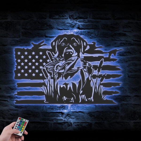 Black-Lab-Dog-Hunting-US-Flag-Metal-Wall-Art-LED-Light_4