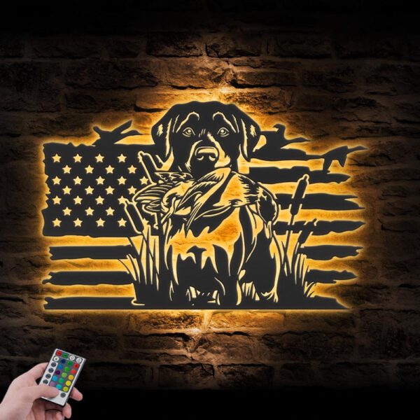 Black-Lab-Dog-Hunting-US-Flag-Metal-Wall-Art-LED-Light_5