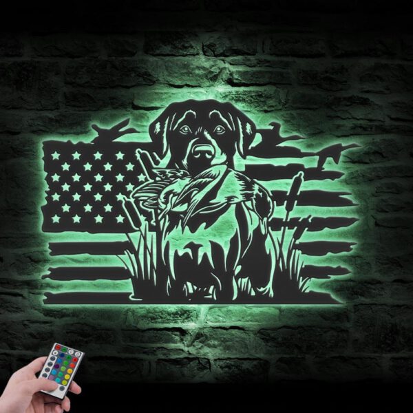 Black-Lab-Dog-Hunting-US-Flag-Metal-Wall-Art-LED-Light_8