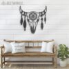 Boho-Cow-Skull-Metal-Wall-Art-LED-Light-4