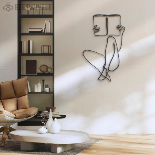 Book-Reading-Line-Art-Metal-Wall-Art-LED-Light-6