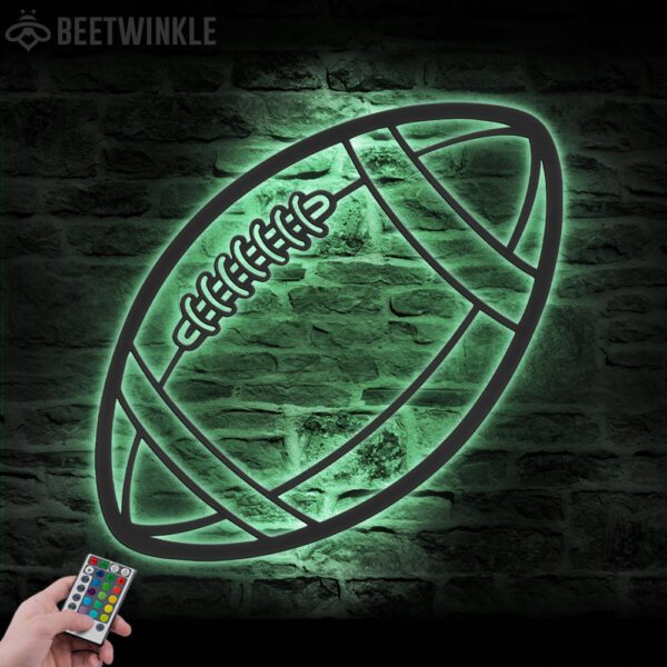 Boy-American-Football-Ball-Metal-Wall-Art-LED-Light-5