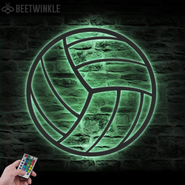 Boy-Ball-Volleyball-Metal-Wall-Art-LED-Light-2