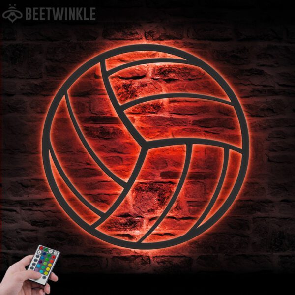 Boy-Ball-Volleyball-Metal-Wall-Art-LED-Light-6