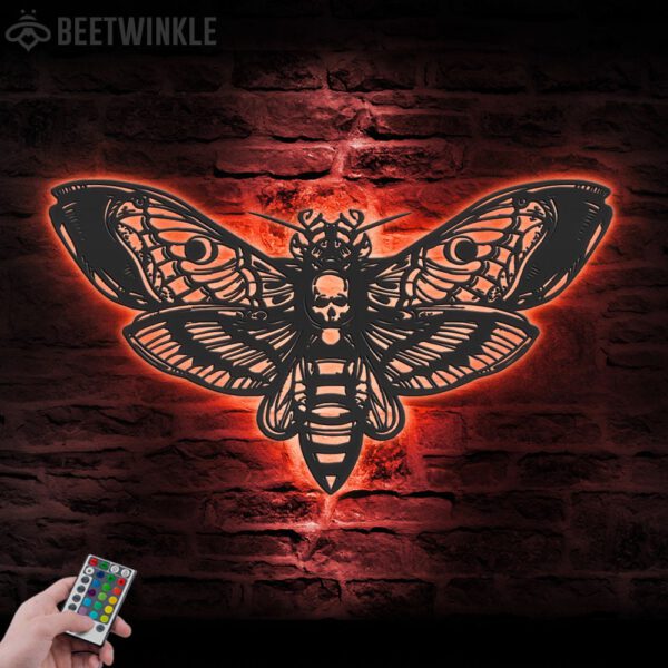 Butterfly-Skull-Metal-Wall-Art-with-LED-Light-5-2