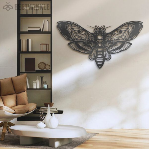 Butterfly-Skull-Metal-Wall-Art-with-LED-Light-6-2