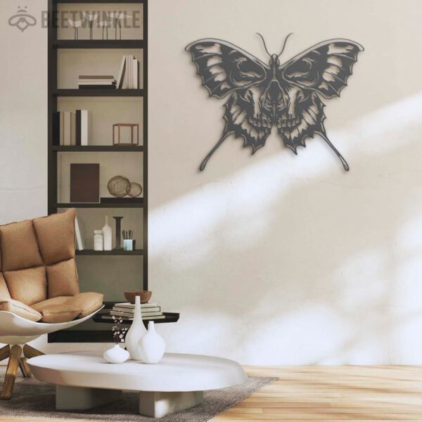 Butterfly-Skull-Metal-Wall-Art-with-LED-Light-6