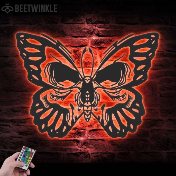 Butterfly-Skull-Metal-Wall-Art-with-LED-Light-7-1