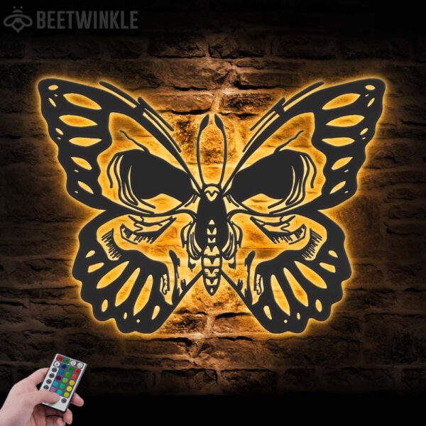 Butterfly-Skull-Metal-Wall-Art-with-LED-Light-8-1