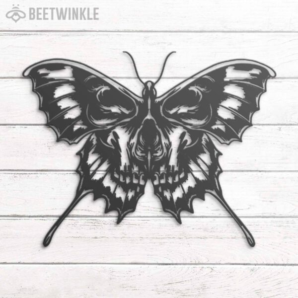 Butterfly-Skull-Metal-Wall-Art-with-LED-Light-8