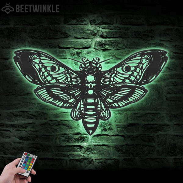 Butterfly-Skull-Metal-Wall-Art-with-LED-Light-9