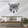 Butterfly-Sunflower-Cow-Skull-Farmhouse-Metal-Wall-Art-LED-Light-8