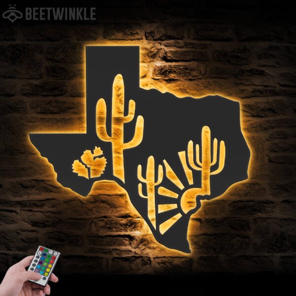 Cactuses-Desert-Texas-Map-Metal-Wall-Art-LED-Light