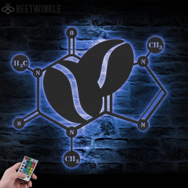 Caffeine-Molecule-Metal-Wall-Art-LED-Light-2