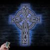 Celtic-Cross-Metal-Wall-Art-LED-Light-3