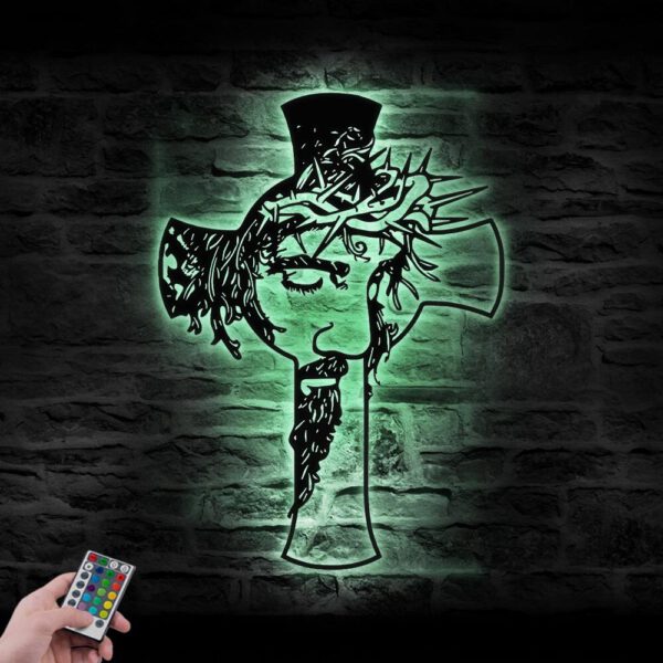 Christ-Jesus-Cross-Metal-Wall-Art-LED-Light-6