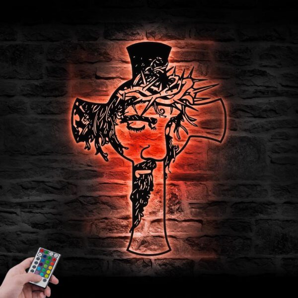 Christ-Jesus-Cross-Metal-Wall-Art-LED-Light-7