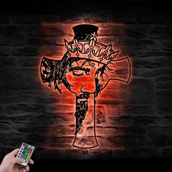 Christ-Jesus-King-of-Kings-Metal-Wall-Art-LED-Light-8