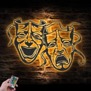 Comedy-And-Tragedy-Metal-Wall-Art-LED-Light-2