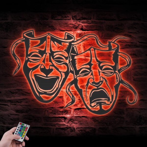 Comedy-And-Tragedy-Metal-Wall-Art-LED-Light