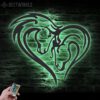 Couple-Horse-Heart-Metal-Wall-Art-LED-Light